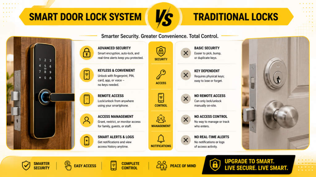 Smart Door Lock System vs Traditional Locks