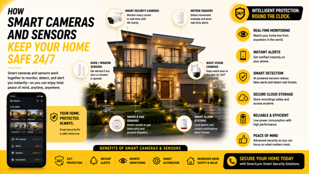 Smart Cameras and Sensors Keep Your Home Safe 24/7 Smart Cameras and Sensors Keep Your Home Safe 24/7